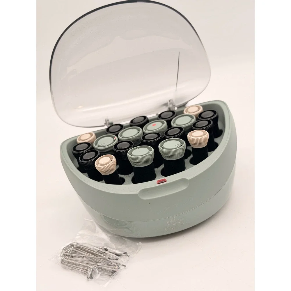 Remington Ionic Ceramic Hot Roller Set Sage Green 20 Rollers with Pins H9100